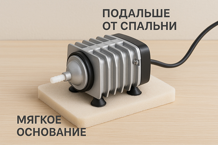 Советы по снижению шума от компрессора аквариума